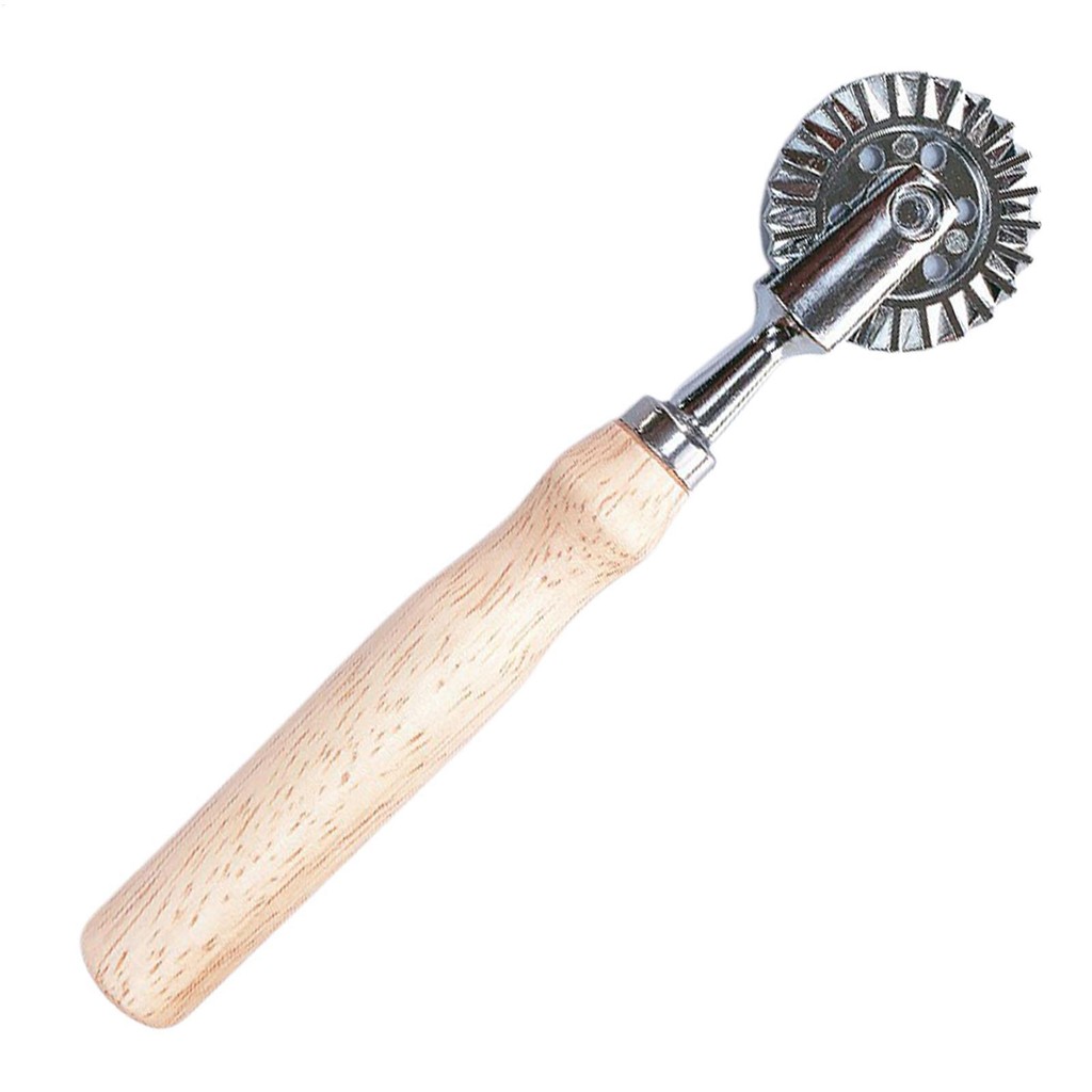 Pastry Wheel Decorator Pastry Cutter with Wooden Handle Groove Design Sturdy and Durable Ravioli Crimper Cutter gelhvn