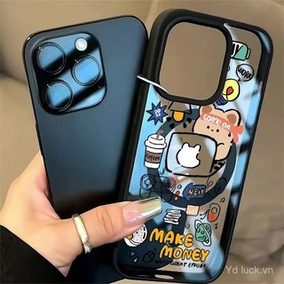 Ốp điện thoại từ tính hình gấu, phong cách sáng tạo, tương thích với iPhone 15 Pro, 16 Plus, 13 Pro Max, 12, 14 Pro Max, 11 Pro, 16, 15, 14, 12 Pro Max, 13, chống sốc