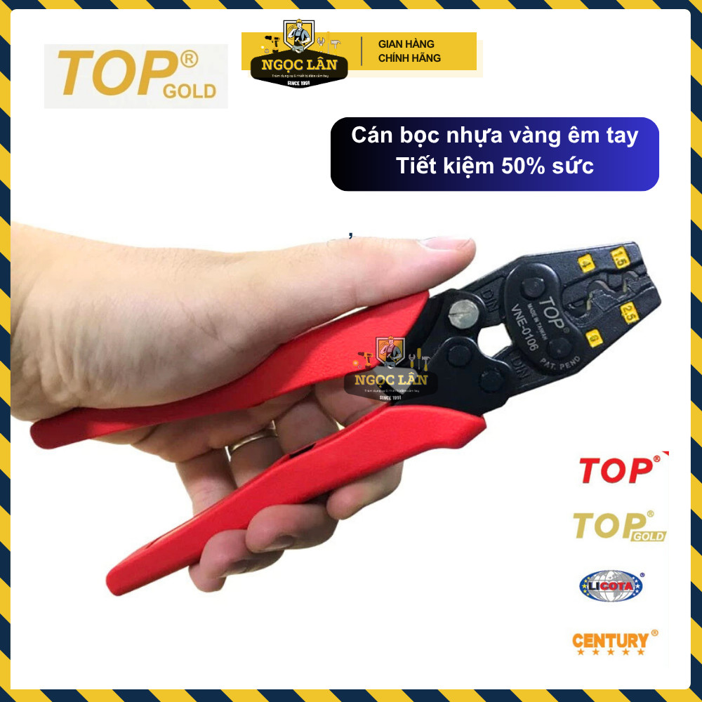 [Chính hãng TOP] Kìm bấm cos, bấm cote TOP Gold trợ lực số 8, 14, 25 có nút tăng độ cứng