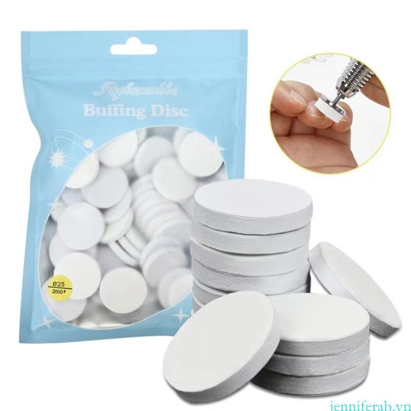 Jenniferab Nail Buffing Disc Làm móng tay Đánh bóng chà nhám Giấy nhám tự dính