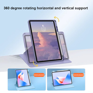 720 ° Ốp Lưng Cứng Acrylic Xoay Cho Samsung Galaxy Tab S11 11inch SM-X736B SM-X730 2025 S10 Lite S10FE 10.9 A9 Plus S9 S8 S7 11 Vỏ Bảo Vệ Da Gấp Ba Có Khe Cắm Bút