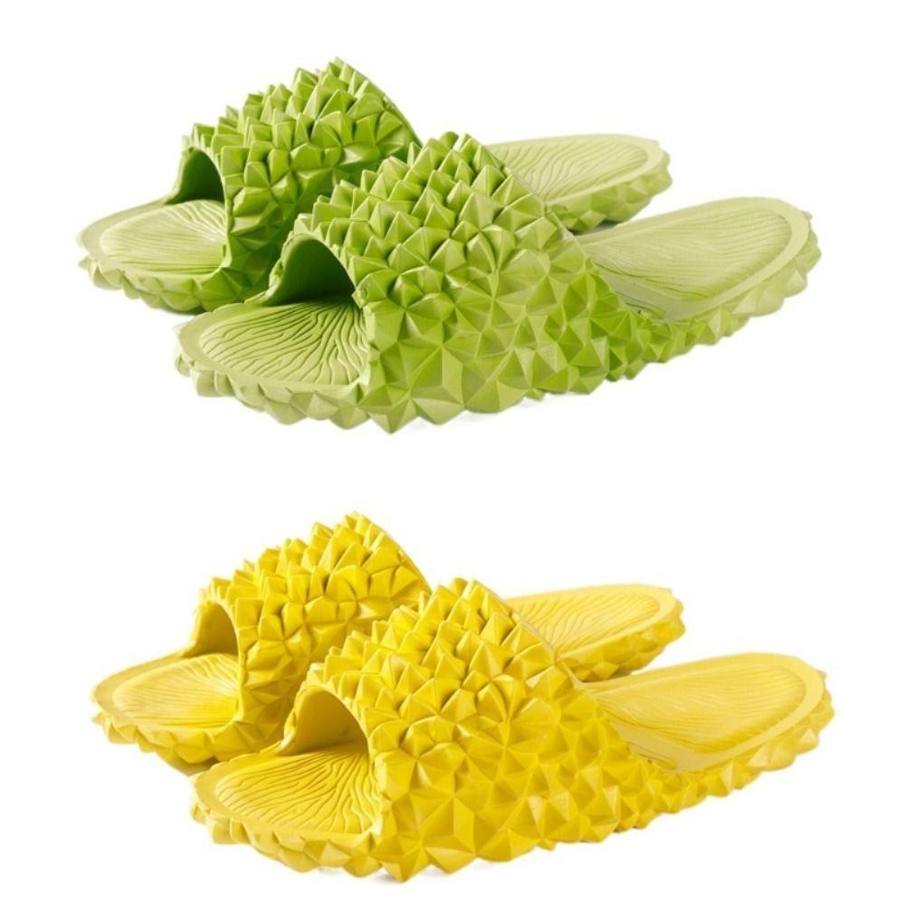 CHIPHIVE Dép nữ PVC đế bằng, hình sầu riêng ngộ nghĩnh, chống trượt, dễ thương, đi biển, mùa hè