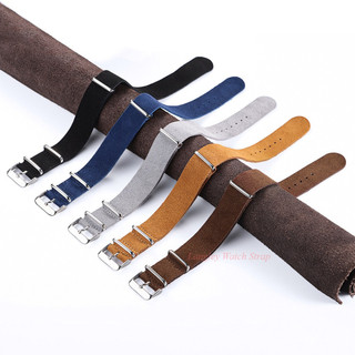 Cao Cấp Da Lộn Da Bò NATO Dây Đeo Đồng Hồ 20 Mm 22 Mm Zulu Da Thật Chính Hãng Đồng Hồ Vòng Tay Dây Đồng Hồ Cho SEIKO Diver Dành Cho Nữ Thạch Anh Cơ Cổ Tay Đồng Hồ