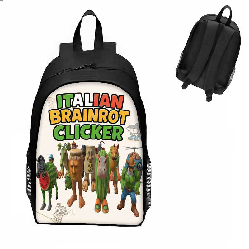 YT2 Ba lô Brainrot Ý cho học sinh, dung tích lớn, nhẹ, túi đi học TY2