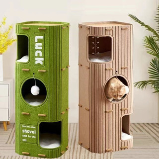Khung Leo Mèo Cây Mèo Với Mèo Scratcher Tất Cả Trong Một Nhiều Lớp Có Thể Gập Lại Kèm Theo Tháp Mèo Cho Nhiều Mèo