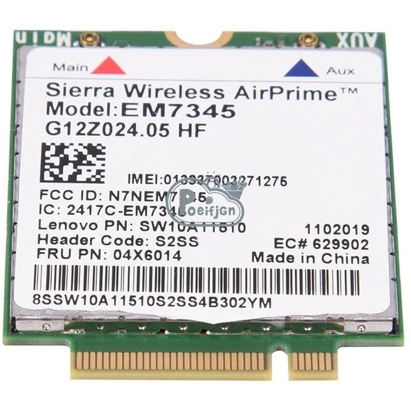 Card mạng, Mô-đun thẻ WWAN EM7345 4G LTE cho X250 X1C W550 T450 X240 T440 Hỗ trợ LTE / HSPA + / EMEA
