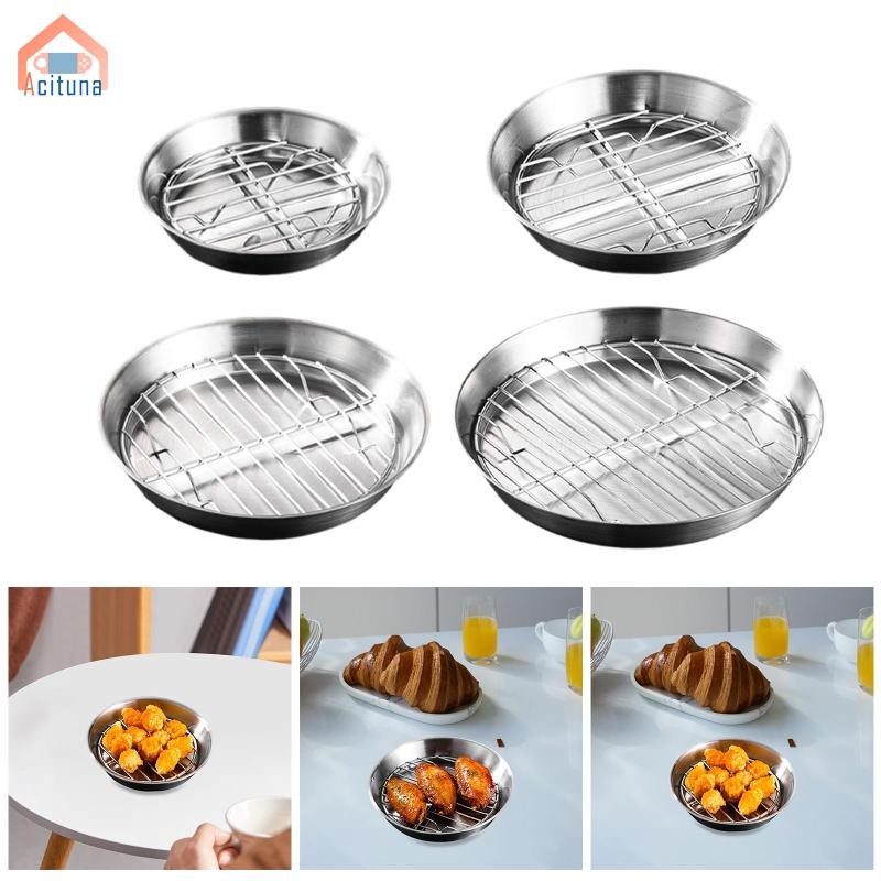 Bộ chảo nướng và giá đỡ Bộ bát đĩa nhỏ giọt dầu Bộ chảo và giỏ nướng ngoài trời