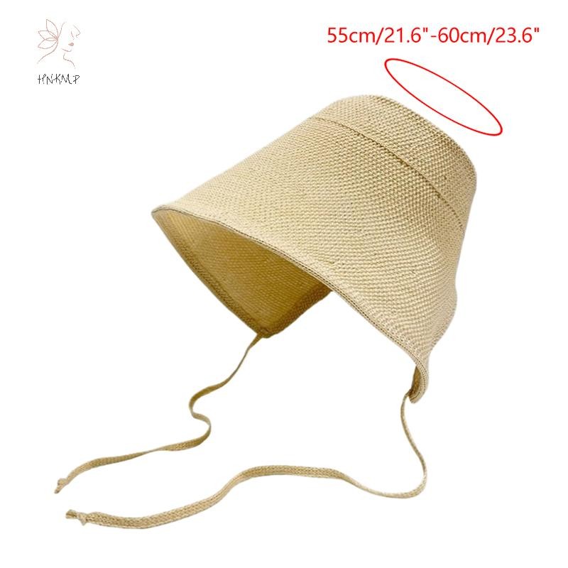 HNKMP Linen Straw Regency Bonnets Mũ dành cho nữ Mũ chống nắng Nơ Bãi biển Vành rộng lớn Áo choàng Mũ Chapeau Femme Ren ngoài trời Mùa hè.