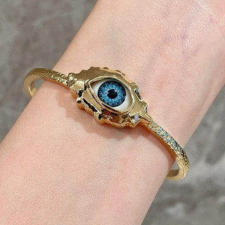 Thẩm mỹ phóng đại Retro Devil 's Eye Kết cấu kim loại Vòng tay Vòng tay mắt