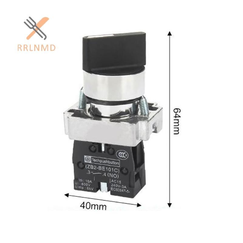 RRLNMD 1 Nút Nhấn 22mm Công Tắc Xoay XB2-BD25 BD53 1NO1NC 2NO 2 / 3 Vị Trí Tự Khóa Tự Đặt Lại Bộ Chọn Núm Công Tắc MỚI