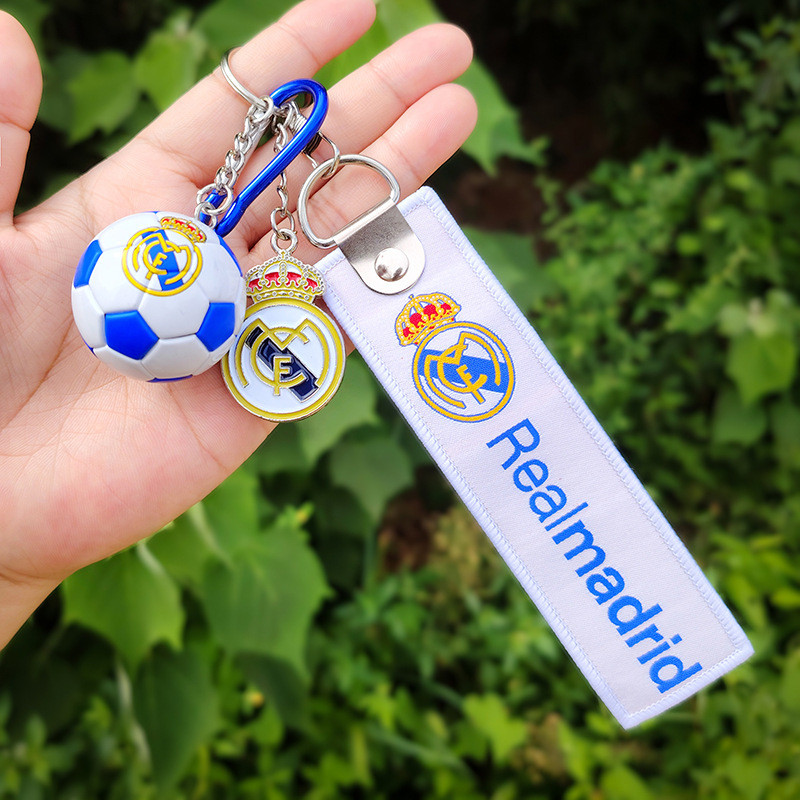 Móc khóa biểu tượng đội bóng Real Madrid Liverpool Juventus Paris Chelsea Atletico Milan phiên bản nhỏ đầy màu sắc TSHI