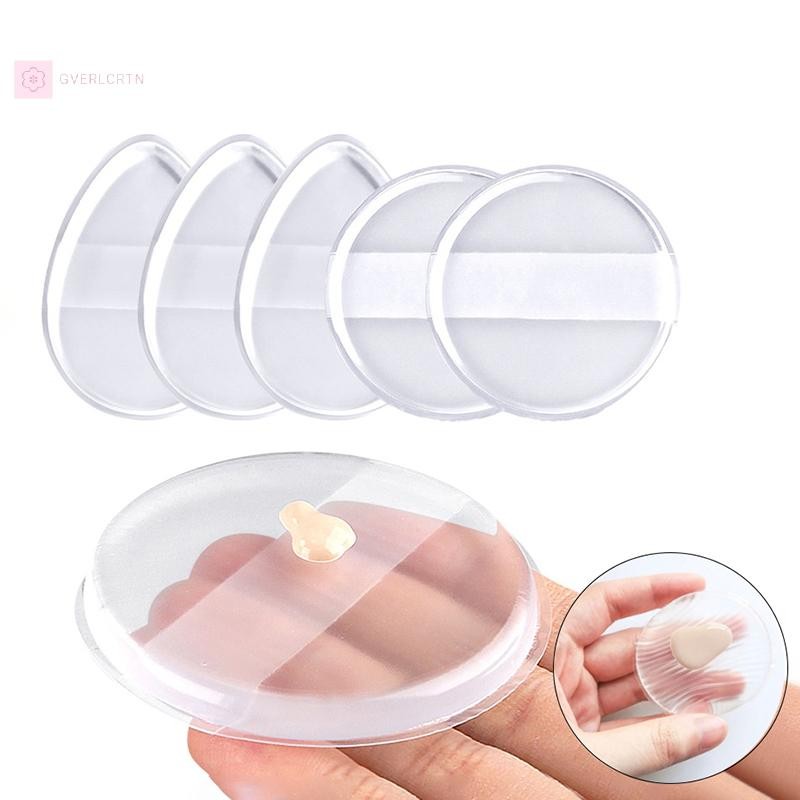 GVERLCRTN 1 Cái Gel Silicone Trong Suốt Puff Sponge Face Concealing Mỹ Phẩm Puff Phụ Kiện Cho Kem Nền BB Cream [8C]