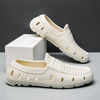 Giày Sandal Mùa Hè Đi Biển Dép Chống Trơn Trượt Thoáng Khí Lái Xe Giày Lỗ Nam Rỗng Thoáng Khí Một Chân