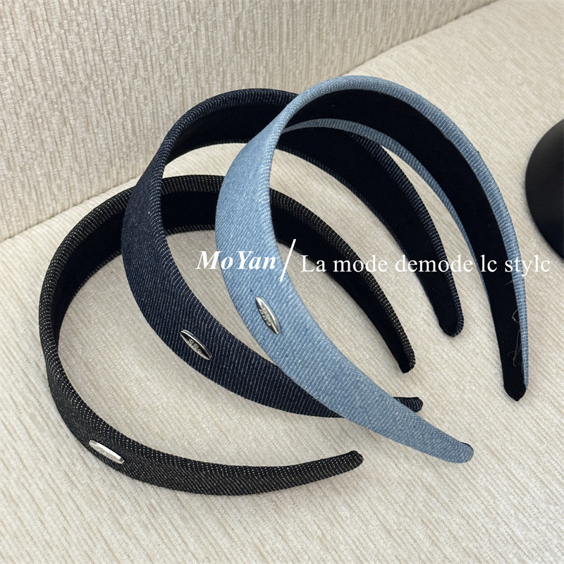 Băng đô nữ buộc tóc Denim hợp thời trang