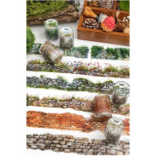 JIANWU 50mm * 200cm Xanh Hoang Dã Hoa Treo Tường Series Vintage Phong Cảnh Chất Liệu Cắt Băng PET Sáng Tạo DIY Tạp Chí Văn Phòng Phẩm