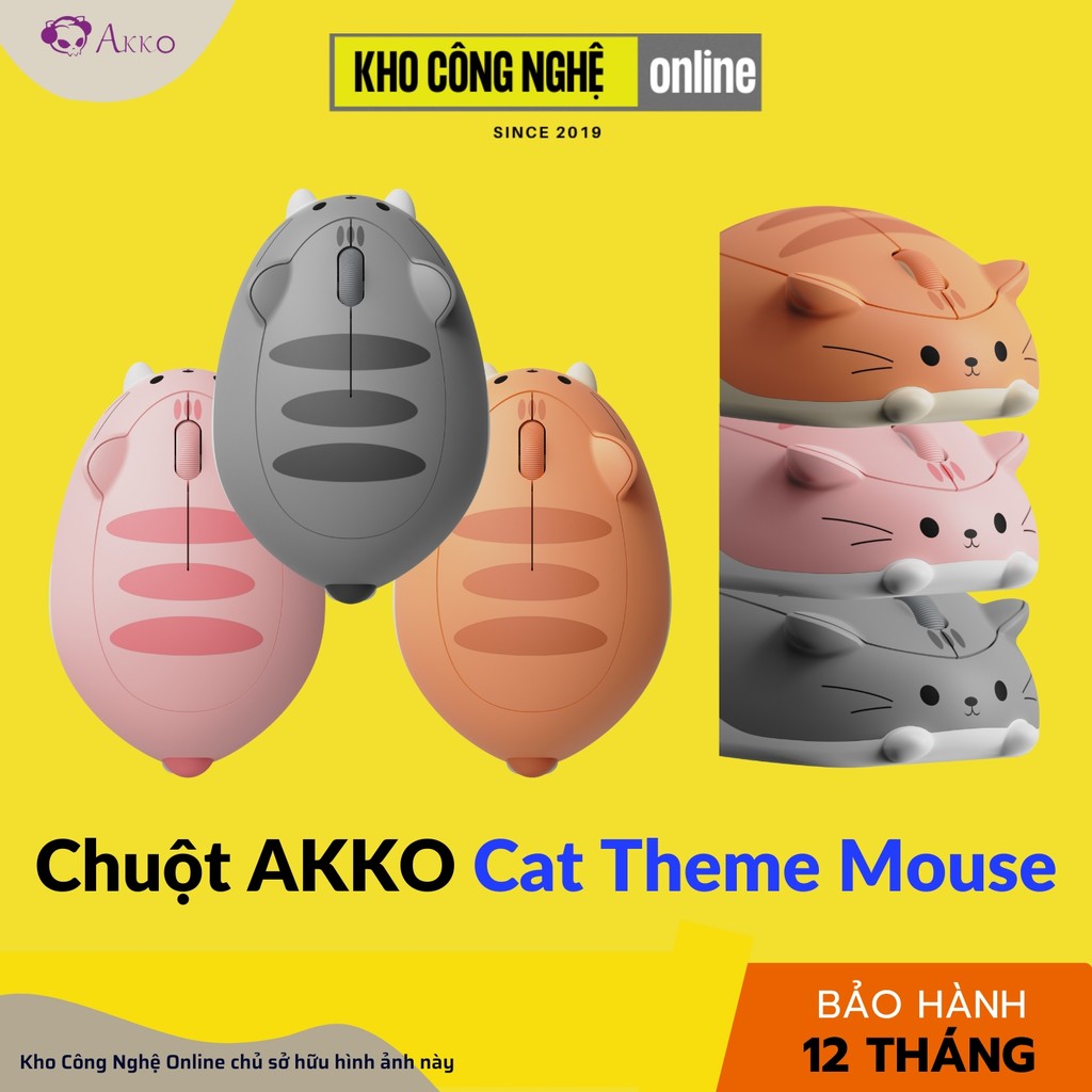Chuột không dây Akko Cat Theme Mouse - Thiết kế công thái học, DPI 1200 (Hàng Chính Hãng) | BigBuy360 - bigbuy360.vn