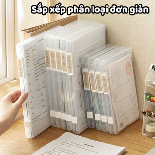 Hộp Đựng Tài Liệu A4 Trong Suốt Có Khóa Cài, Hộp Tài Liệu Chống Bụi, Bảo Vệ Giấy Tờ