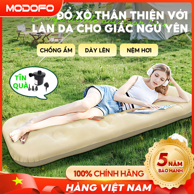 MODOFO Nệm Hơi Đêm Hơi Cao Cấp Dành Cho 1 Người Nằm Tặng Kèm Bơm Điện 2 Chiều