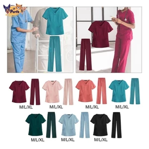 Y Tá Làm Việc Phù Hợp Với Co Giãn Mềm Áo Và Quần Ngắn Tay Điều Dưỡng Đồng Phục Cho Thú Cưng Groomer Trung Tâm Làm Đẹp Thẩm Mỹ SPA