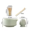 SNUGHOUSE 4 Máy đánh trứng Matcha Nhật Bản, Bộ trà Matcha truyền thống bằng gốm tre, Bộ trà thìa cà phê có thể tái sử dụng Dụng cụ làm trà