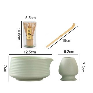 [Còn hàng] NOOKSTORY 4 chiếc Máy đánh trứng Matcha Nhật Bản, Bộ trà Matcha tái sử dụng bằng gốm tre, Dụng cụ làm trà xanh truyền thống