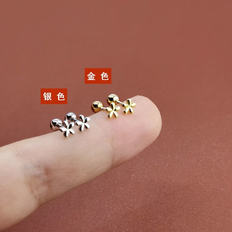 Bông tai hoa năm lá bằng thép không gỉ thời trang dành cho nữ - Đơn giản và không phai màu