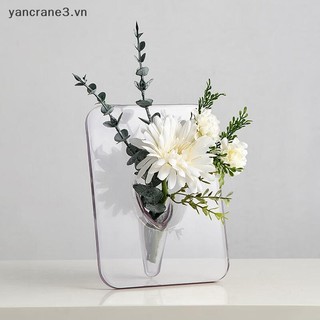 {YAN} Chủ nghĩa tối giản Bình hoa trong suốt Chậu trang trí bàn làm việc Sắp xếp hoa Hình học Bình hoa vuông Phòng trang trí thẩm mỹ {ya}