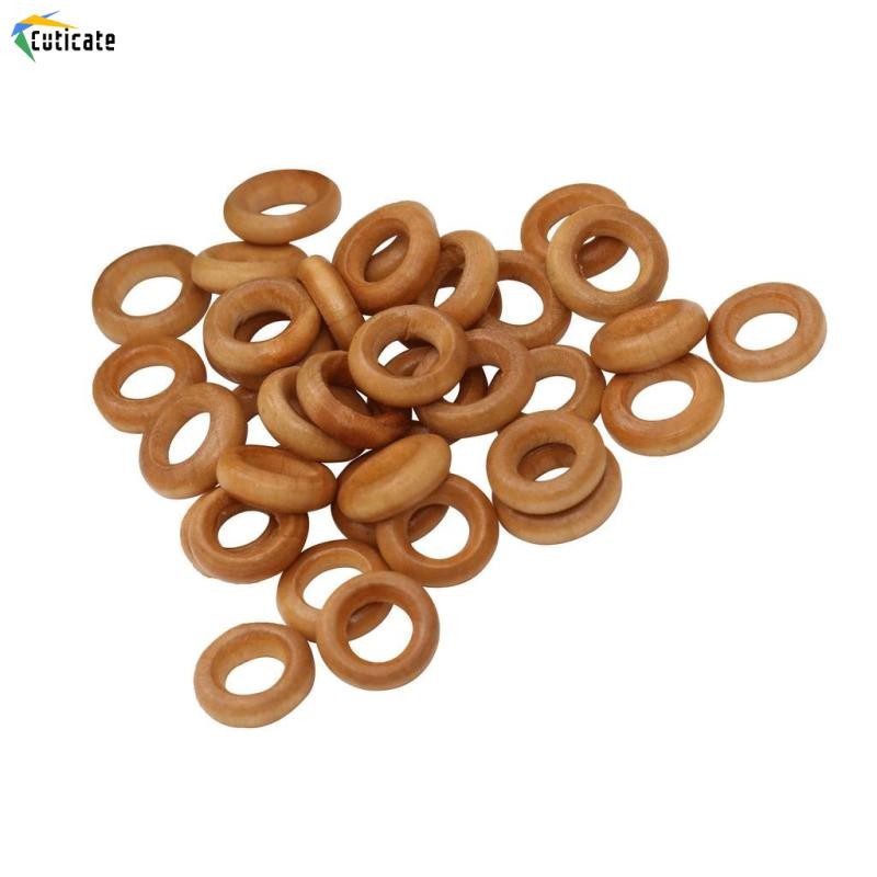 100 Chiếc 13mm Mini Mịn Chưa Hoàn Thành Gỗ Tự Nhiên Vòng Gỗ Cho Thủ Công DIY