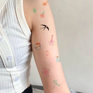 80 Miếng Dán Mùa Hè mini Hoạt Hình Dễ Thương Động Vật Nhỏ Chống Thấm Nước Lâu Dài Hình Xăm Dán
