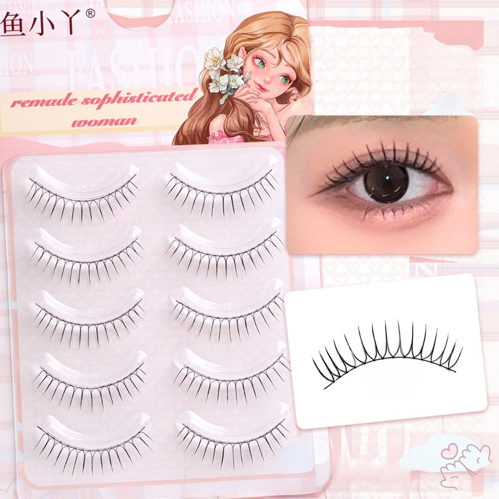 Người Phụ Nữ DIY Anime Full Strip Mi Tự Nhiên Spiky Wispy Dày Mắt Mi Để Mở Rộng Đôi Mắt Của Bạn Tự Nhiên