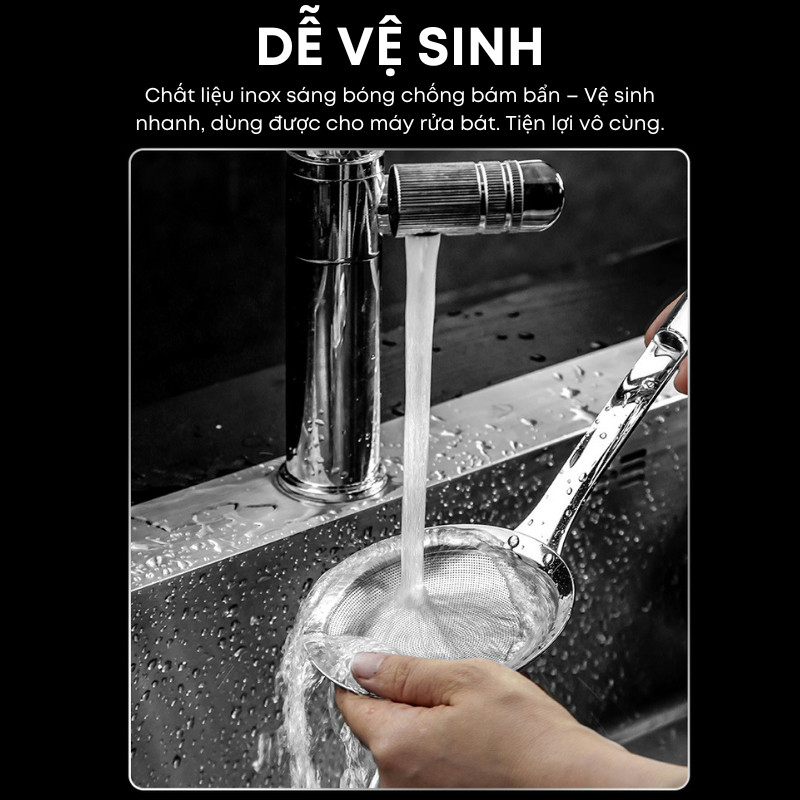 Muôi Vớt Bọt, Lọc Cặn Inox 304 KOOBEE Cực Dày Dặn – Lưới Siêu Mịn 6000 Lỗ – 3 Kích Thước Tiện Dụng | 289