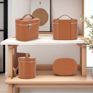 Túi Trang Điểm Du Lịch Du Lịch Túi Trang Điểm Da PU Chống Thấm Nước Tổ Chức Dây Kéo Túi Vanity Tote Cho Trang Sức ewoekvn