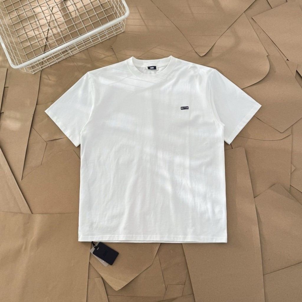 KITH Đổ Xô logo Mỹ Áo Thun Tay Ngắn Cotton Nguyên Chất Mùa Hè Rời Nam Nữ Thường Ngày Phù Hợp Với
