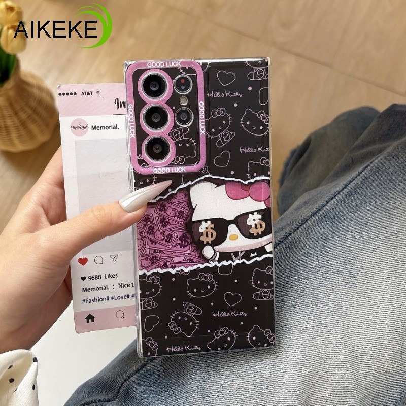 Ốp Điện Thoại HelloKitty Mát Cho Tecno Camon 40 30 Premier 18 16S 15 Air Spark 30 30C 20 20C 10 Pro 6 Go 1 2024 POP 8 5G 4G Vỏ Đô La Hồng Hoạt Hình Dễ Thương Vỏ Mềm Trong Suốt
