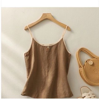Áo camisole cotton lanh mới, phong cách vintage, thoáng mát, đồ mặc ở nhà đơn giản không tay,Áo khoác mùa hè,Áo ngủ phẳng,Áo bông tại nhà,Áo ngủ kiểu Trung Quốc