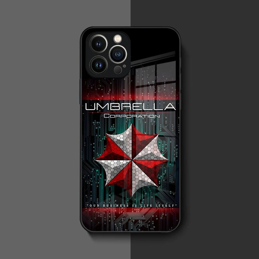 BK-1 Umbrella Corporation Ốp Điện Thoại Iphone 16 17,15 14 12 11 13 Pro Max Mini 8 X Xr Xs Puls Vỏ Kính Đen