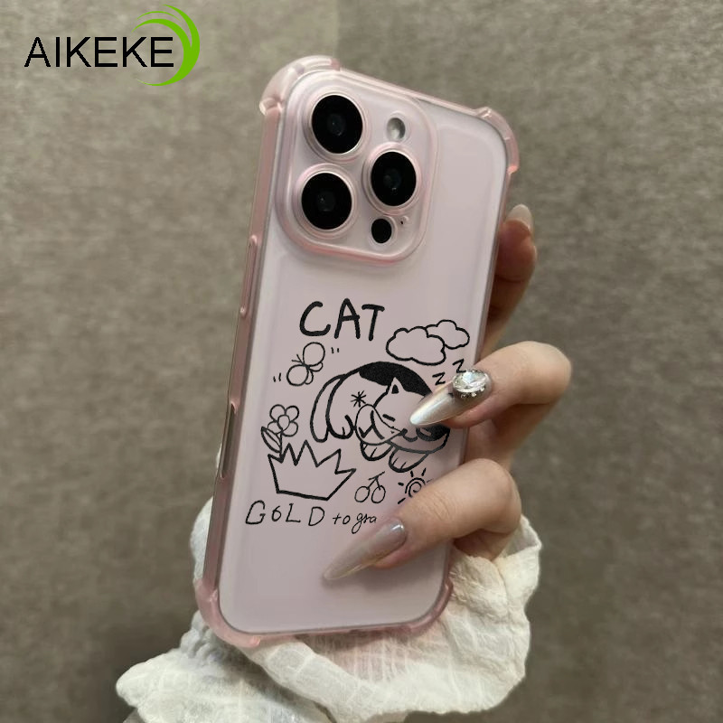 Ốp Điện Thoại Cho Honor 400 Lite Power X70i X60 GT Pro 5G 4G Ice Mist Matte Linear Kitten Ốp Lưng Hoa Dễ Thương Đơn Giản Bướm Mềm AirBag Vỏ Chống Sốc