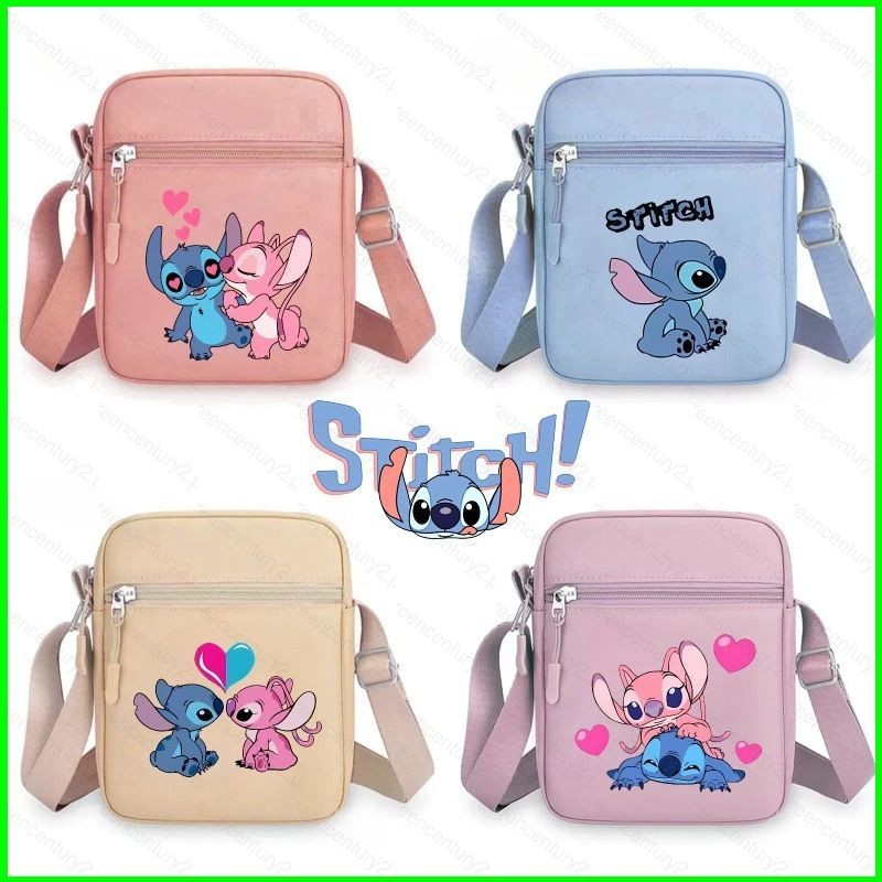 GC2 Stitch In hình bé trai và bé gái Túi đeo chéo hình vuông màu giản dị hợp thời trang nữ dễ thương Túi đeo vai CG2