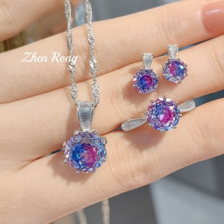 Châu Âu Mỹ ins Phong Cách Mới Hoa Hồng Cắt Kim Cương Nhiều Màu Sắc Đầy Màu Sắc Kho Báu Phù Hợp Với Nữ