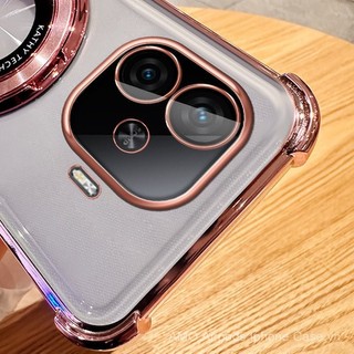 [Ốp bảo vệ chống rơi bốn góc] cho iQOO Z9 Z9X Lite TURBO TURBO+ Z9S Pro Z1X, ốp điện thoại TPU mềm mạ điện với giá đỡ từ tính