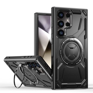 Dành cho Samsung Galaxy S25 Ultra / S24 Plus / S23 FE Ốp điện thoại từ tính Giá đỡ vòng PC cứng Mặt sau TPU mềm Cạnh chống trượt Vỏ mỏng chống sốc