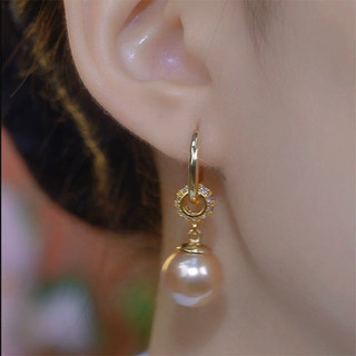 ✨✨Niche Thiết Kế Cảm Giác Cao Cấp Full Kim Cương Bông Tai Ngọc Trai Champagne Nữ Cao Cấp Tinh Tế Độc Đáo Bông Tai Sang Trọng 25.6.5