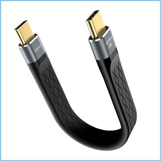 EZ Cáp USB4 ngắn 5 Dây phẳng 9Inch Tốc độ 40Gbps 240W Giao hàng nguồn cho điện thoại SSD ngoài eGPU và hơn thế nữa USB C Devic