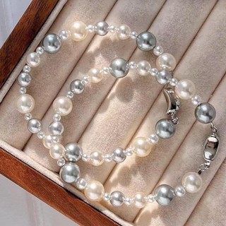 [ DAISYN ] N996 vòng cổ ngọc trai mix màu trắng xám xanh, dây chuyền ngọc trai nhân tạo , chuỗi hạt ngọc