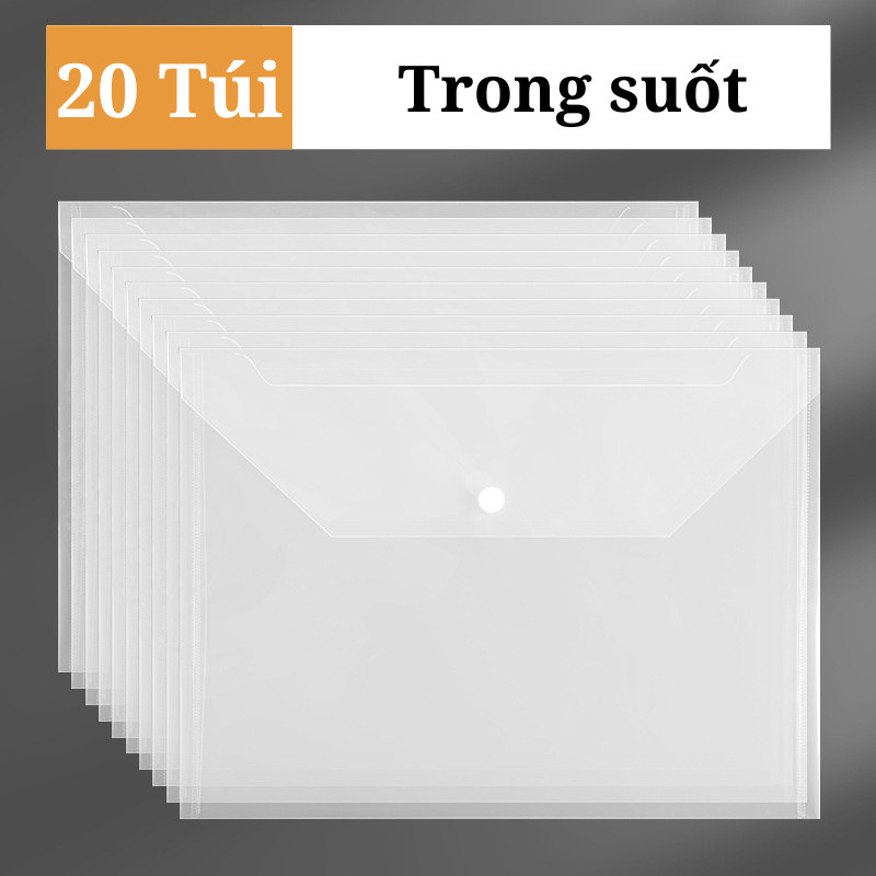 Túi Đựng Tài Liệu A4 Trong Suốt - Túi Clear Bag Nhựa PP Bền, Chống Nước, Gọn Nhẹ Cho Học Sinh Và Văn Phòng