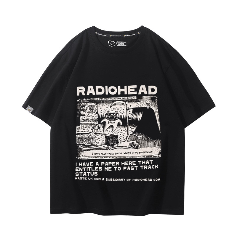Radiohead Ban Nhạc Hàng Hóa Tay Ngắn Nam Nữ 2024 Phong Cách Mới Mùa Hè Phù Hợp Với Áo Thun Thời Trang