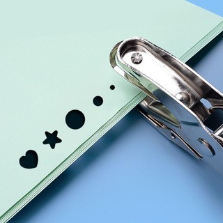 Máy đục lỗ MEGOCE, Máy đục lỗ thủ công DIY một lỗ, Dụng cụ đóng sách lá rời tiết kiệm nhân công di động Hình tròn / ngôi sao / trái tim Quà tặng học sinh