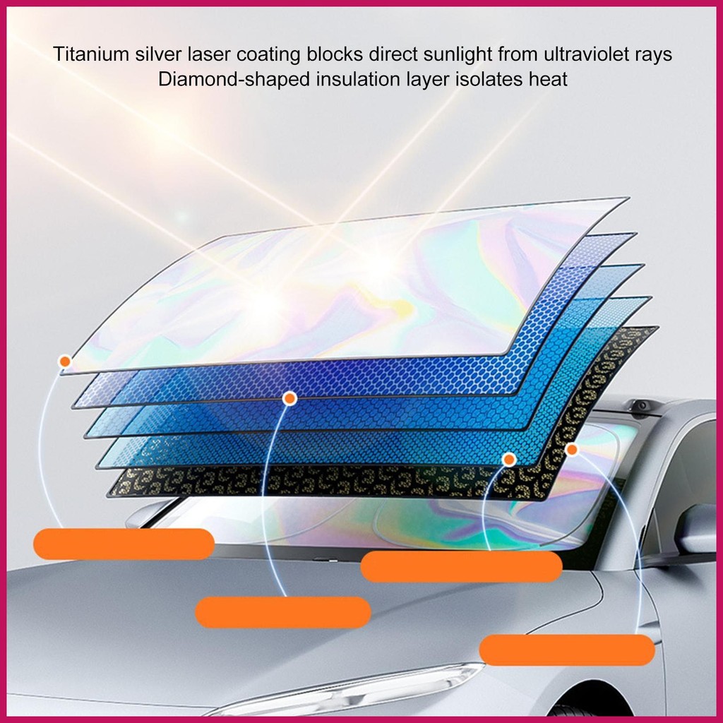 Bóng Nắng Cho Kính Chắn Gió Ô Tô SUV RV Xe Tải & Phụ Kiện Ô Tô SUV RV Phản Quang Có Thể Gập Lại Nhiều Màu Sắc Che Nắng pomervn
