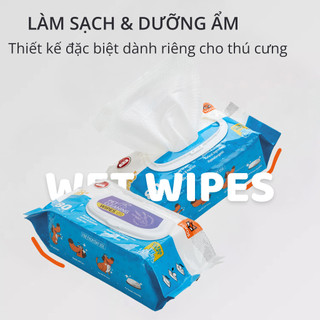 Khăn ướt cho thú cưng hương oải hương an toàn vệ sinh sạch sẽ tiện lợi dễ sử dụng