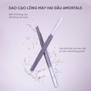 [AMO  RTALS] Bộ 2 Dao Cạo Lông Mày A. MORTALS Hai Đầu Tiện Dụng, Dao cạo Lông Mày Tỉa Lông Mày Cạo Râu tiện lợi